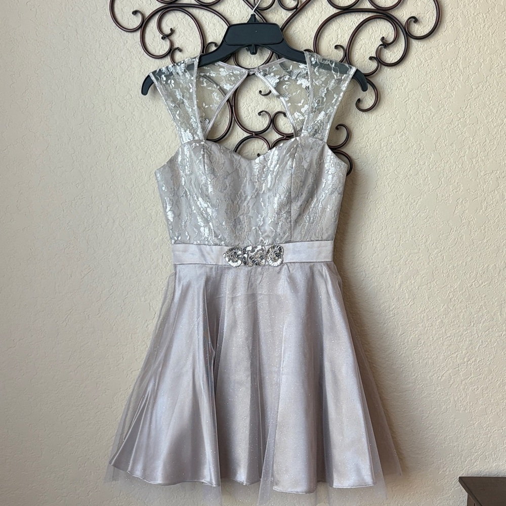 Elegant Lace Dress in Champagne